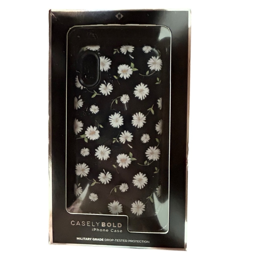 NEW Casely Bold iPhone X Case Black with daisies